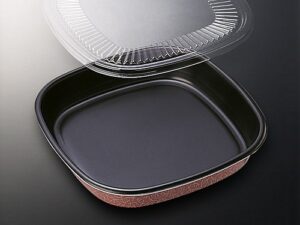 2-086-11 TAIKO Sushi Oke Ori-5 Momoyama Black w/ Lid