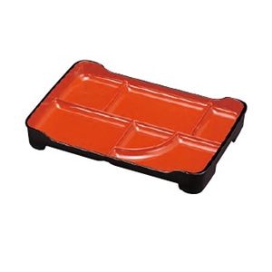 2-072-02 TAIKO Teishoku Bento Plate Red and Black