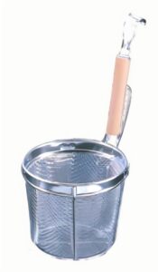 2-019-02 TAIKO S/S Noodle Strainer w/ Wooden Handle