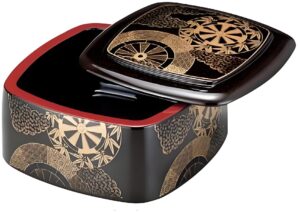 2-070-01 TAIKO Square Deluxe Chirashi Sushi Box “Nashiji Gosho”