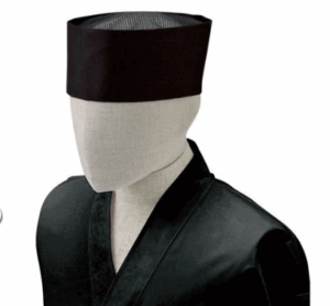 2-090-13-BLK TAIKO Sushi Chef Hat (Black)