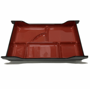 2-072-04 TAIKO Banno Bento Plate Red and Black