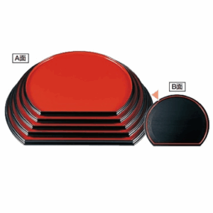 2-075-08 TAIKO Reversible Semicircle Tray “Hangetsu Ryomen Bon”