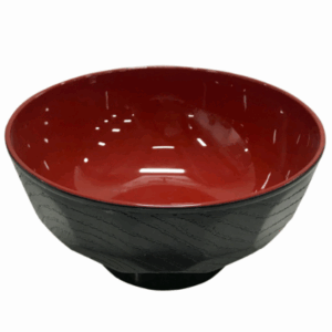 2-076-01 TAIKO Soup Bowl Black Inside Red