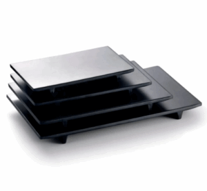 2-065-13-09 TAIKO CERAMINE Black Sushi Geta Serving Tray
