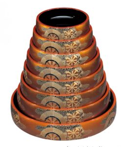 2-070-11 TAIKO Deluxe Round Sushi Party Tray “Nashiji Gosho”