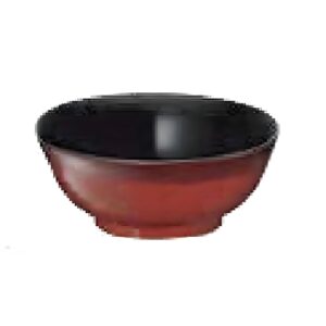 Heat resistant Negoro Red Ramen bowl inside black