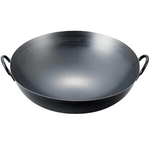 EBM Iron Blue Temper Press Double Handle Wok